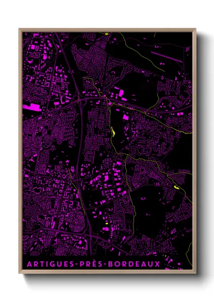 Une affiche de carte sur Artigues-près-Bordeaux