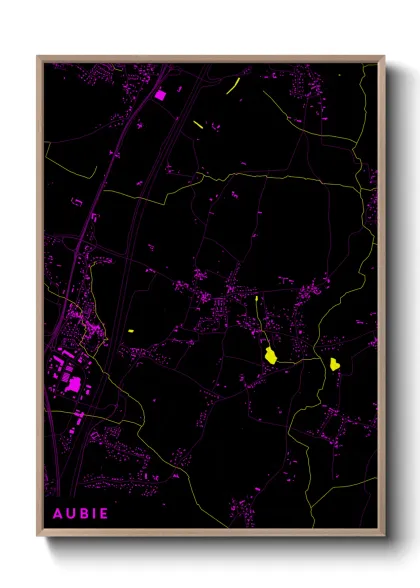 Une affiche de carte sur Aubie