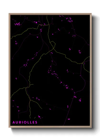 Une affiche de carte sur Auriolles