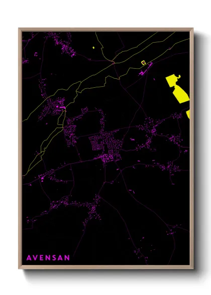 Une affiche de carte sur Avensan