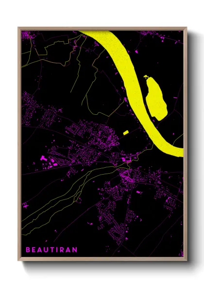 Une affiche de carte sur Beautiran