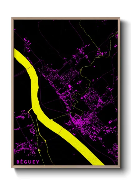 Une affiche de carte sur Béguey