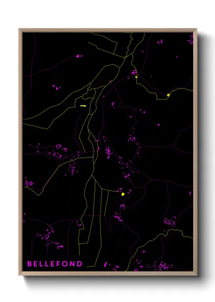 Une affiche de carte sur Bellefond