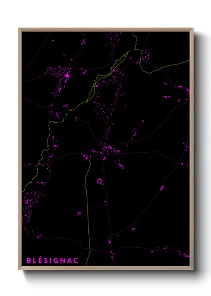 Une affiche de carte sur Blésignac