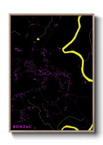 Une affiche de carte sur Bonzac