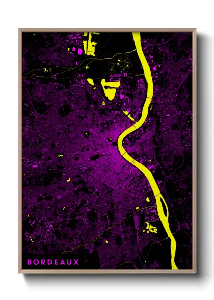 Une affiche de carte sur Bordeaux