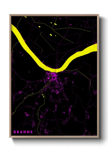 Une affiche de carte sur Branne