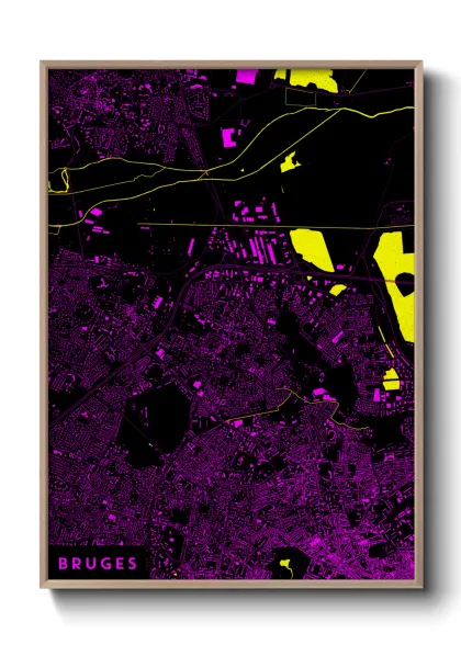 Une affiche de carte sur Bruges