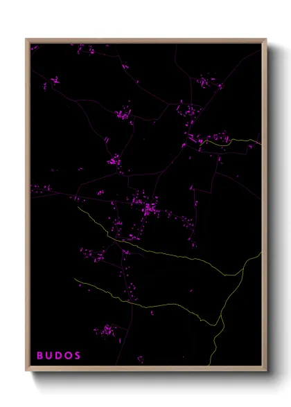 Une affiche de carte sur Budos