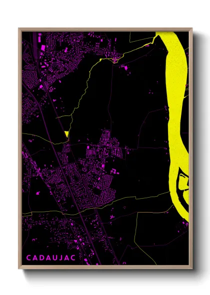 Une affiche de carte sur Cadaujac
