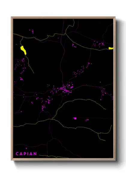 Une affiche de carte sur Capian