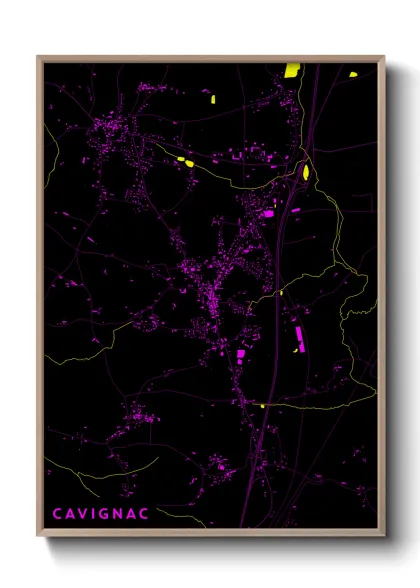 Une affiche de carte sur Cavignac