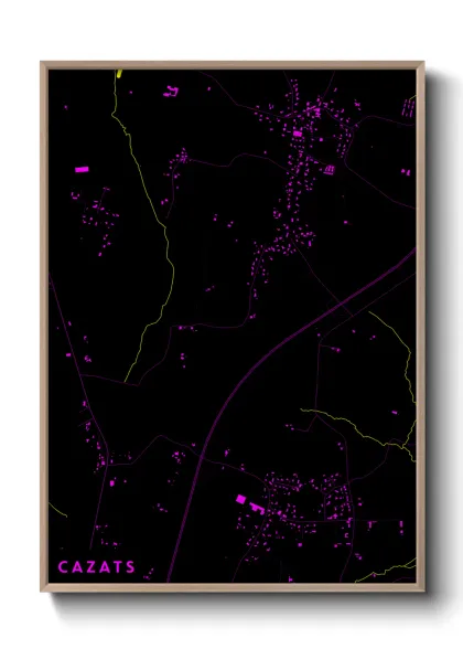 Une affiche de carte sur Cazats