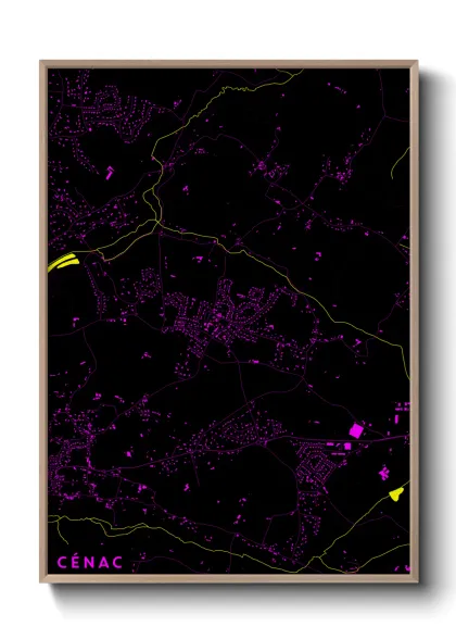 Une affiche de carte sur Cénac