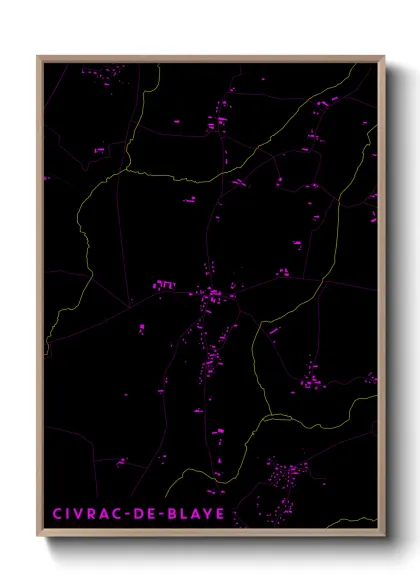 Une affiche de carte sur Civrac-de-Blaye