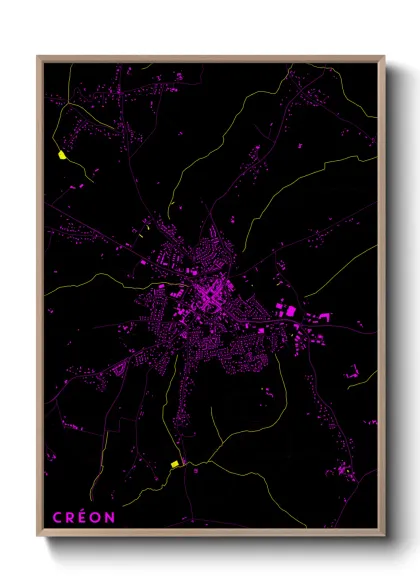 Une affiche de carte sur Créon