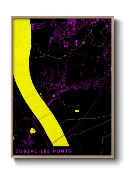Une affiche de carte sur Cubzac-les-Ponts