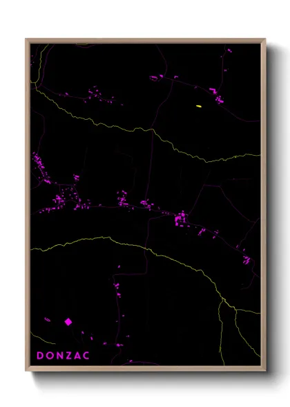 Une affiche de carte sur Donzac