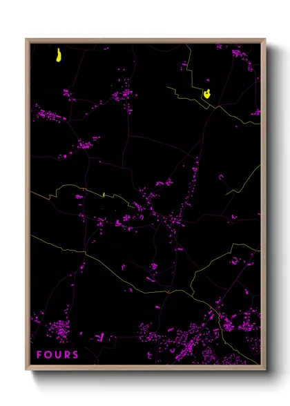 Une affiche de carte sur Fours