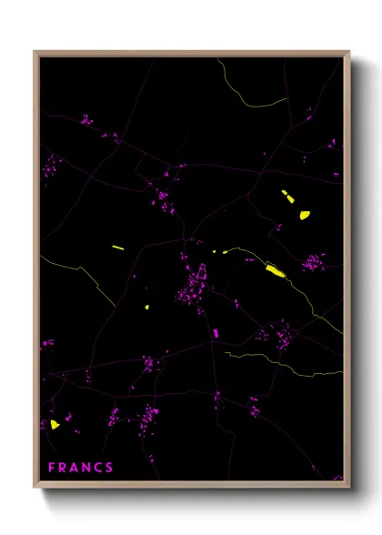 Une affiche de carte sur Francs
