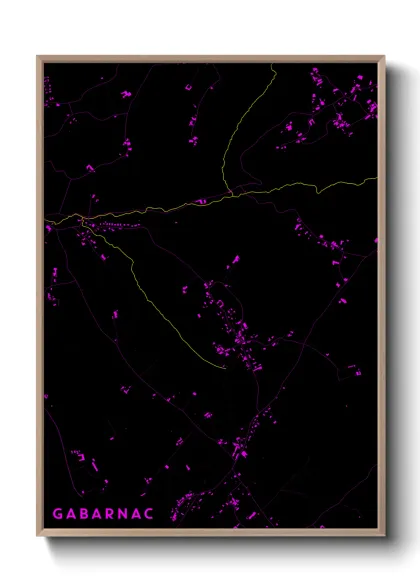 Une affiche de carte sur Gabarnac