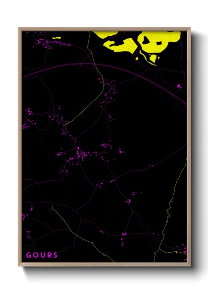 Une affiche de carte sur Gours