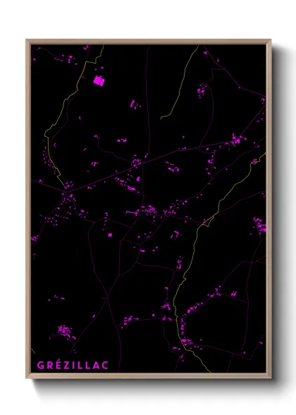Une affiche de carte sur Grézillac