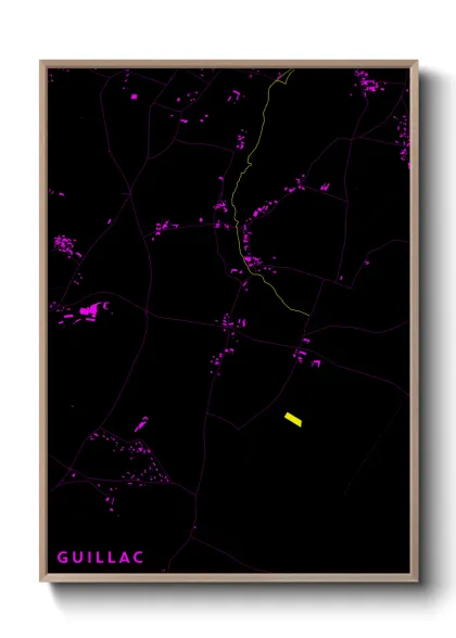 Une affiche de carte sur Guillac