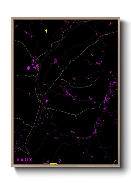 Une affiche de carte sur Haux