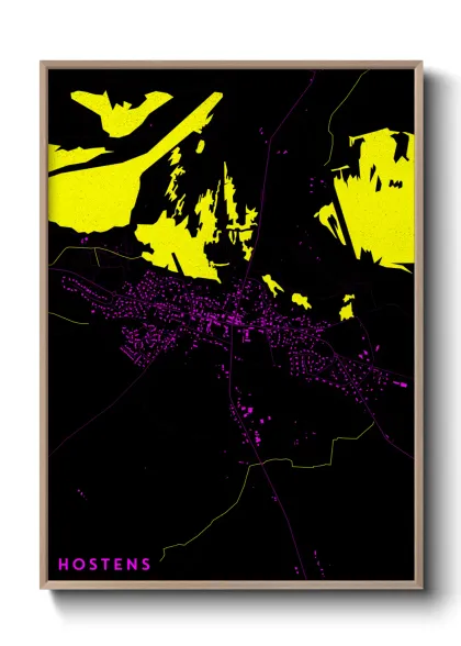 Une affiche de carte sur Hostens
