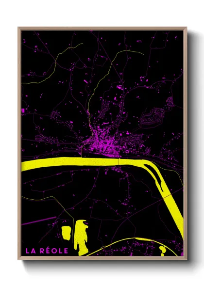 Une affiche de carte sur La Réole