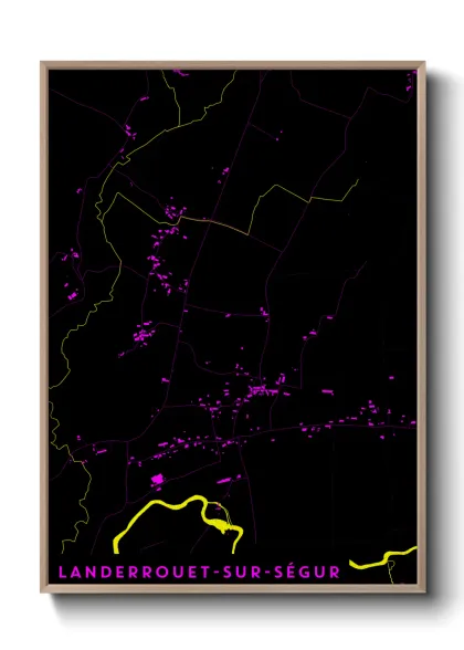 Une affiche de carte sur Landerrouet-sur-Ségur