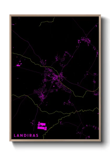 Une affiche de carte sur Landiras