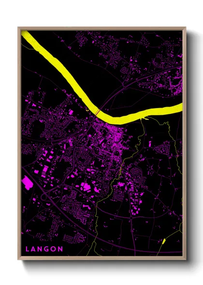 Une affiche de carte sur Langon