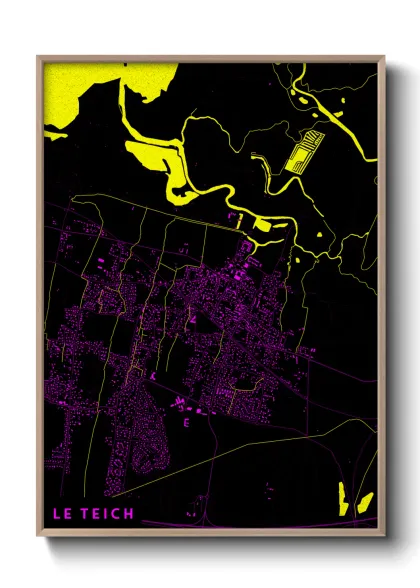 Une affiche de carte sur Le Teich