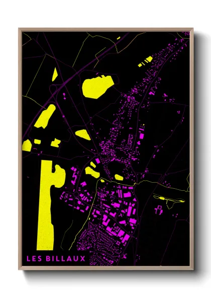 Une affiche de carte sur Les Billaux