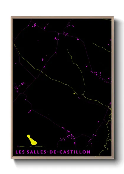 Une affiche de carte sur Les Salles-de-Castillon