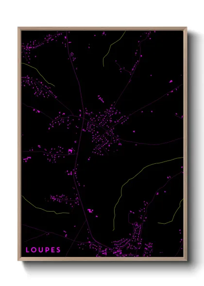 Une affiche de carte sur Loupes