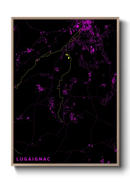 Une affiche de carte sur Lugaignac