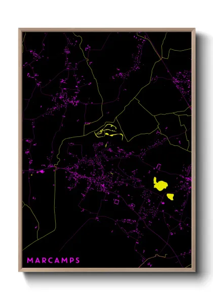 Une affiche de carte sur Marcamps