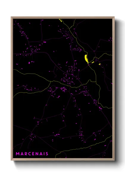 Une affiche de carte sur Marcenais