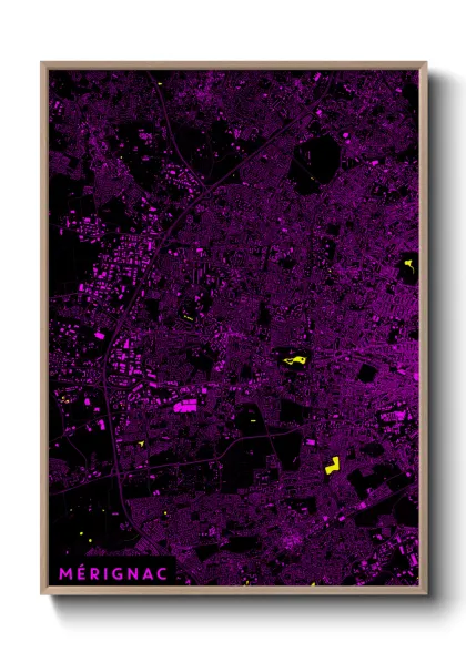 Une affiche de carte sur Mérignac