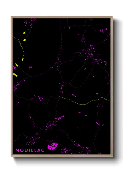 Une affiche de carte sur Mouillac