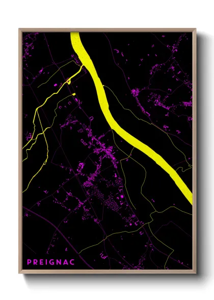 Une affiche de carte sur Preignac