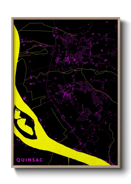 Une affiche de carte sur Quinsac