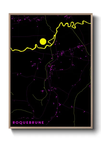 Une affiche de carte sur Roquebrune