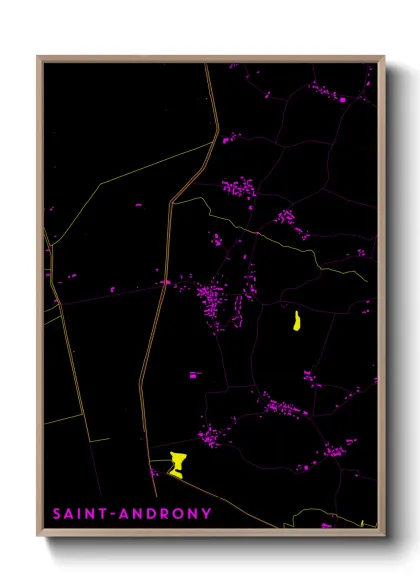 Une affiche de carte sur Saint-Androny