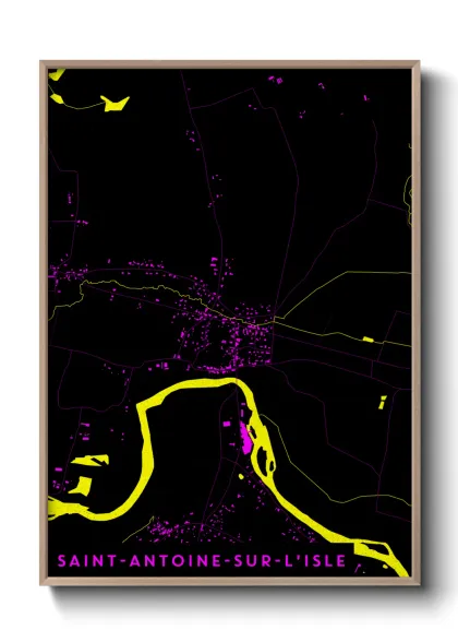 Une affiche de carte sur Saint-Antoine-sur-l'Isle