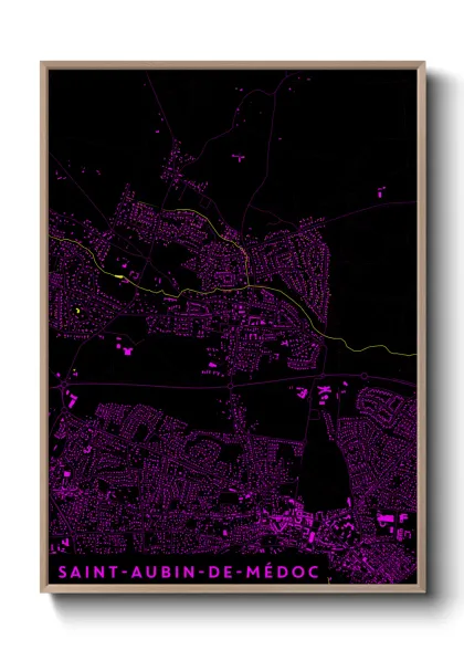 Une affiche de carte sur Saint-Aubin-de-Médoc