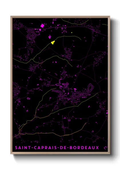 Une affiche de carte sur Saint-Caprais-de-Bordeaux